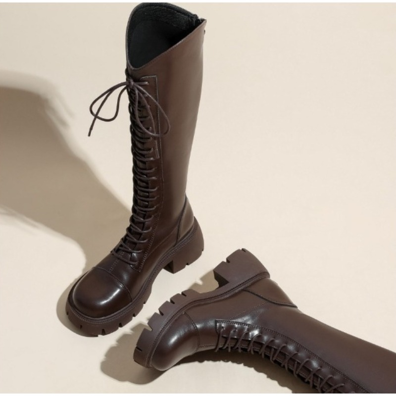 Street Fashion Female - Winter Platform Cross Lace Up Woman