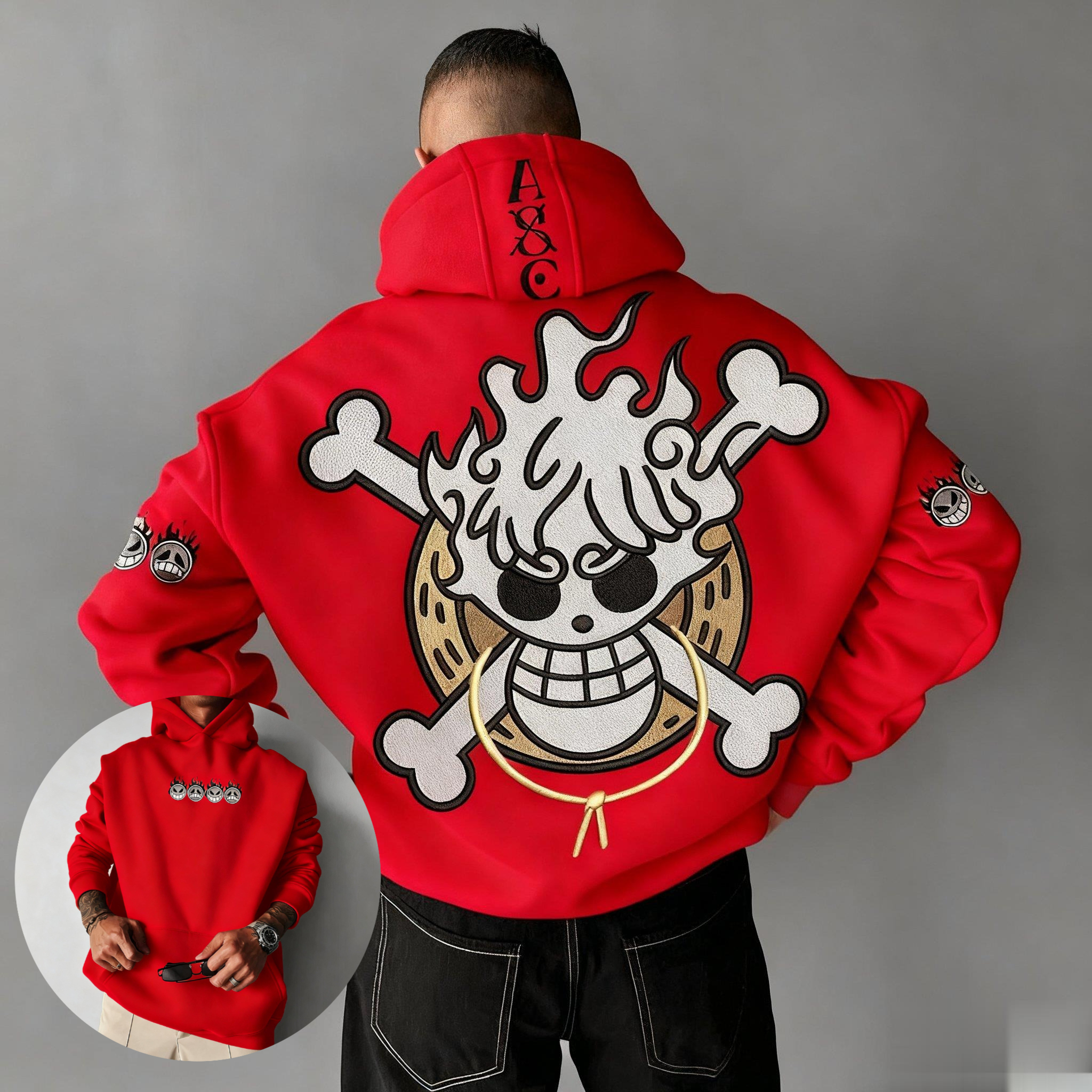Graphic Hoodie Streetwear - Oversized One Piece Anime Hoodie Men