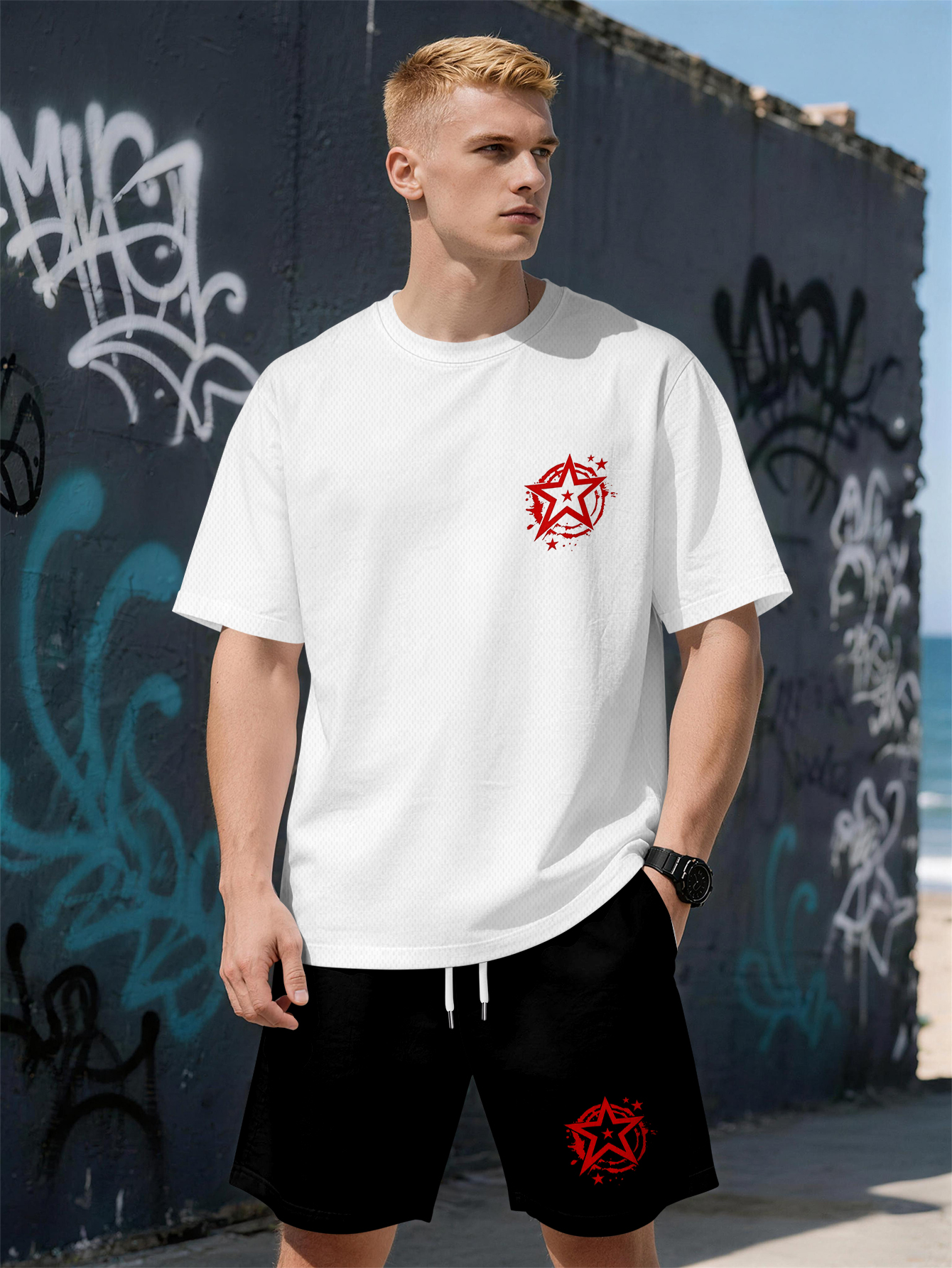 Street Fashion Style - 2026 Summer New Men's Short-Sleeved Set