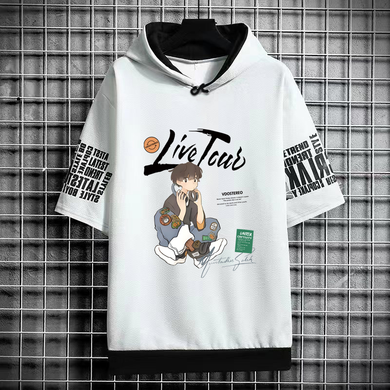 Graphic Hoodie Streetwear - Men's High Quality Short Sleeve Tee
