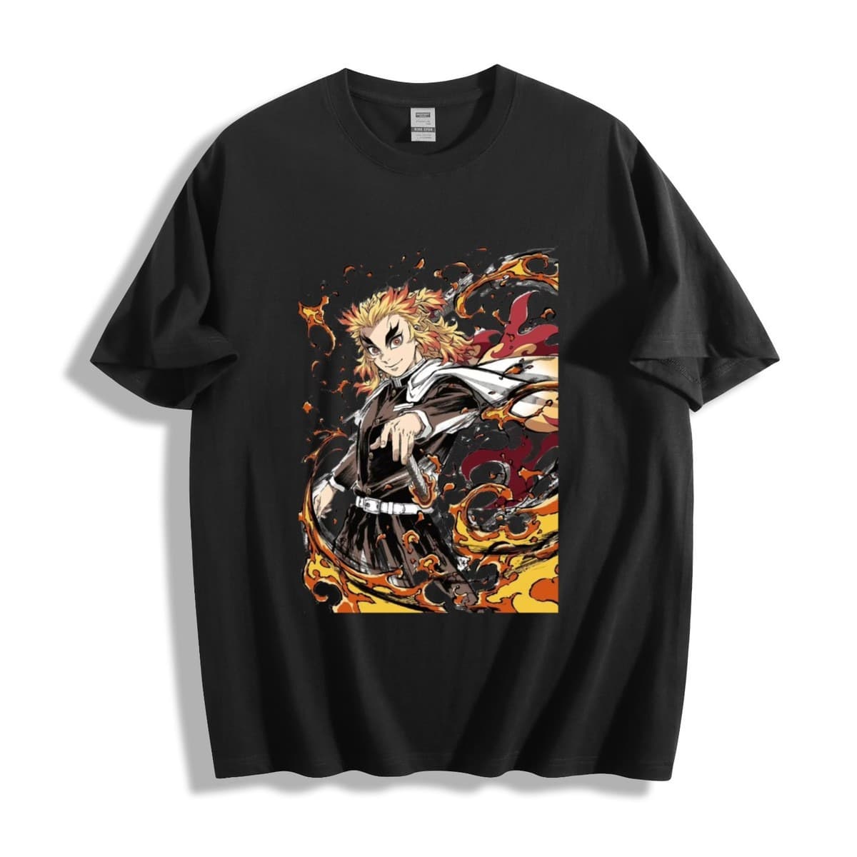 Street Fashion Pose - Street Loose Short Sleeved Flame Warrior