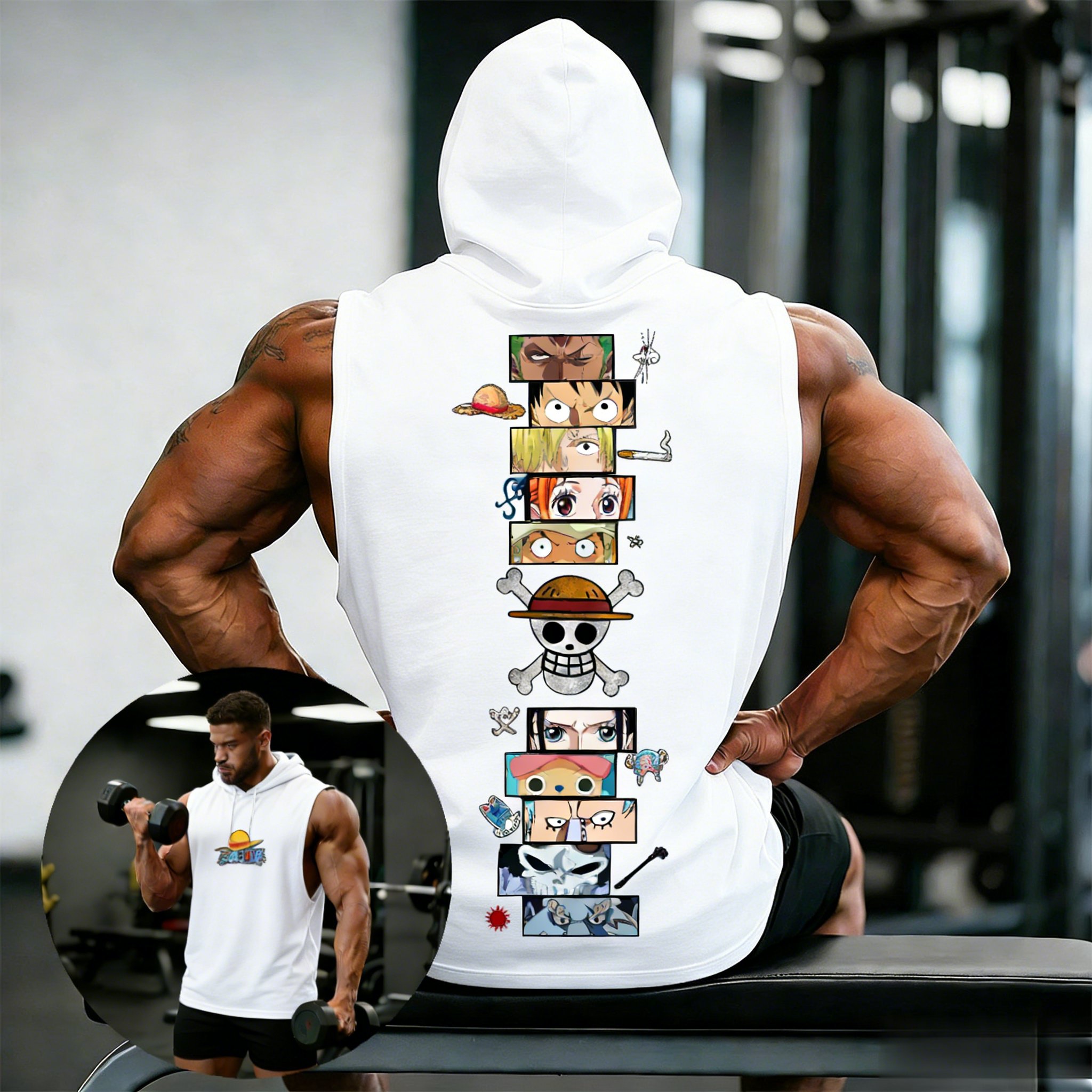 Graphic Hoodie Streetwear - One Piece Anime Hoodie Sleeveless Shirt