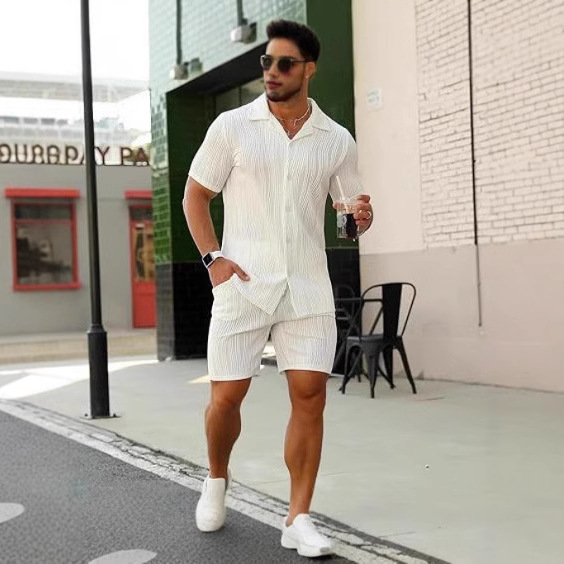 Men's 2 Piece Outfits Short Sl - Street Fashion Style 评论和价格