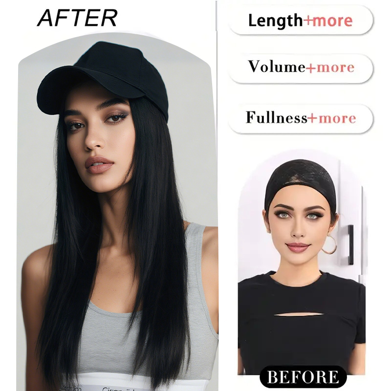 Fashion Black Wig Baseball Cap - Baseball Cap Fitted 评论和价格