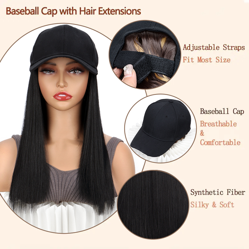 Fashion Black Wig Baseball Cap - Baseball Cap Fitted 评论和价格