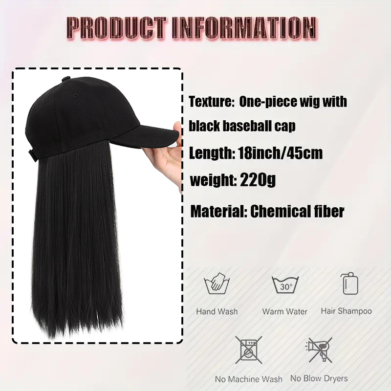 Fashion Black Wig Baseball Cap - Baseball Cap Fitted 评论和价格