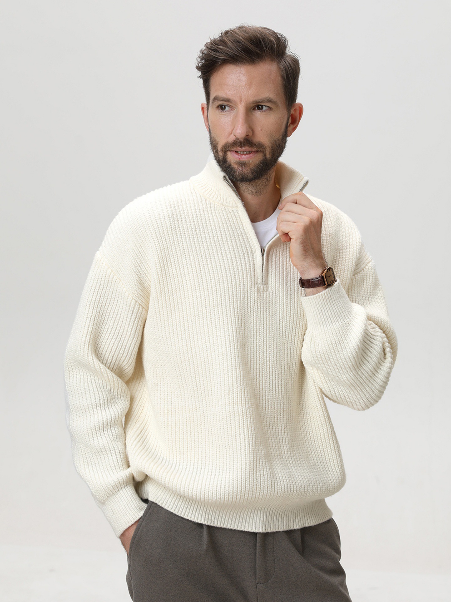 Fur Collar Pullovers Black Men - Street Fashion Week 评论和价格