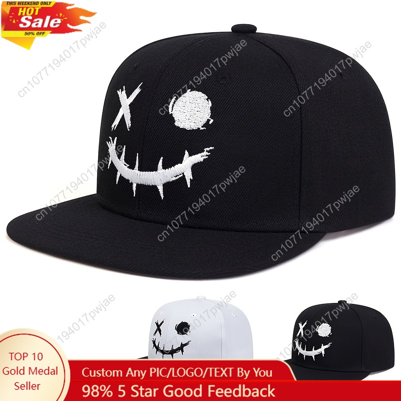 Men's Smile Face Hip Hop  - Baseball Cap Fitted 评论和价格