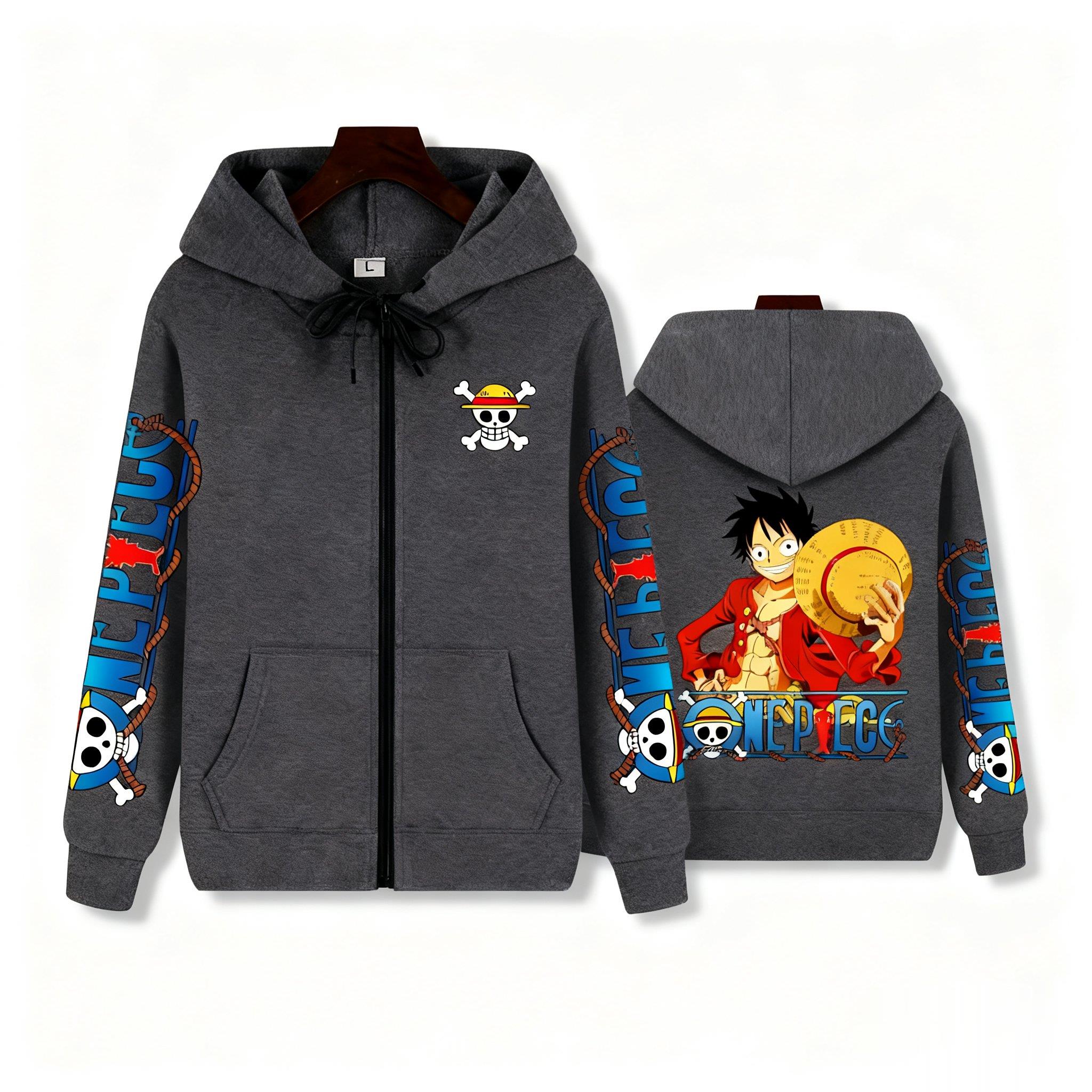 One Piece Luffy Anime Zip Up H - Graphic Hoodie Streetwear 评论和价格