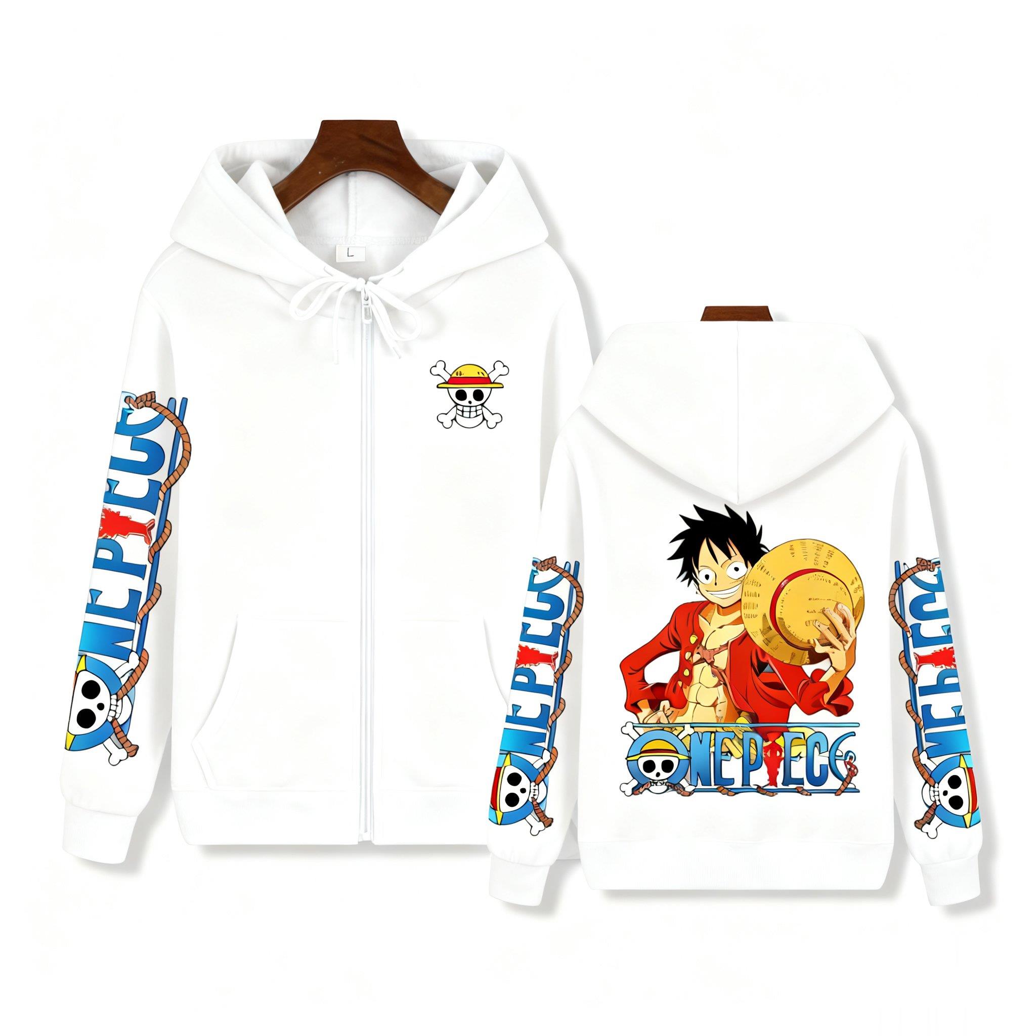 One Piece Luffy Anime Zip Up H - Graphic Hoodie Streetwear 评论和价格