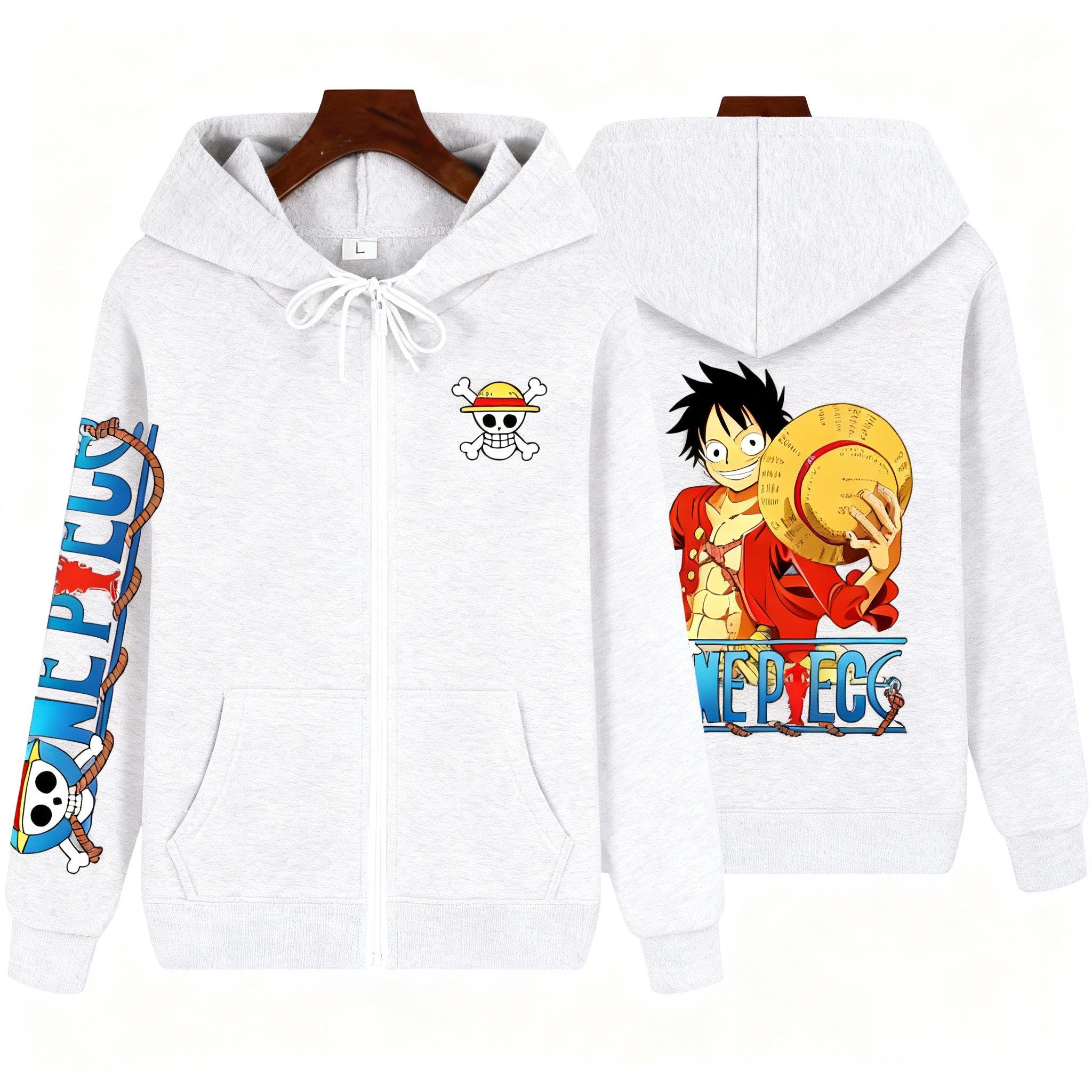 One Piece Luffy Anime Zip Up H - Graphic Hoodie Streetwear 评论和价格