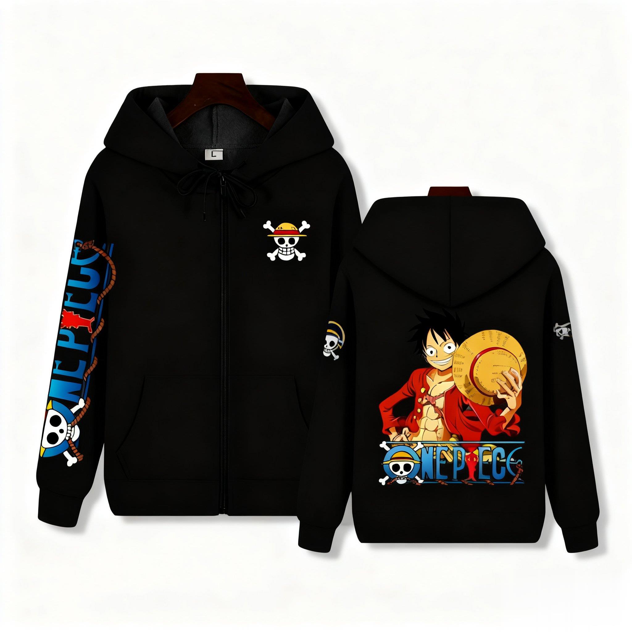 One Piece Luffy Anime Zip Up H - Graphic Hoodie Streetwear 评论和价格