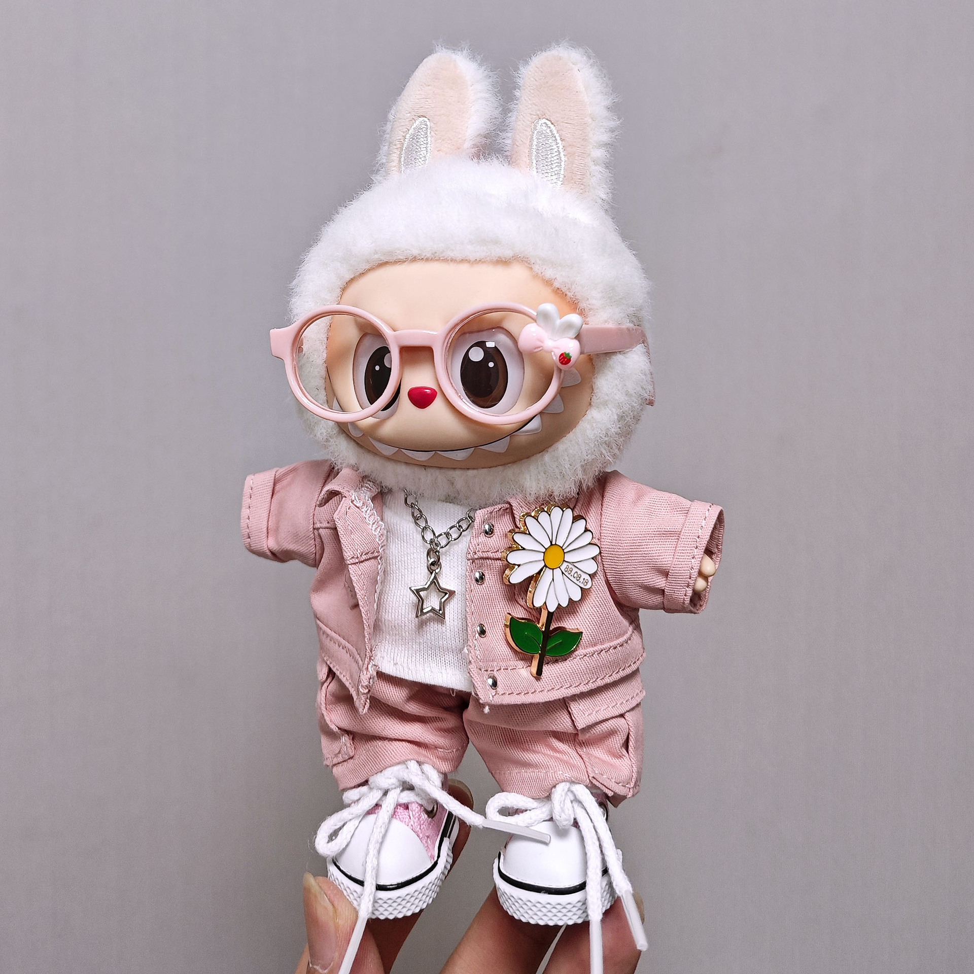 Labubu Pink Denim Jacket Outfi - Street Fashion Jacket 评论和价格
