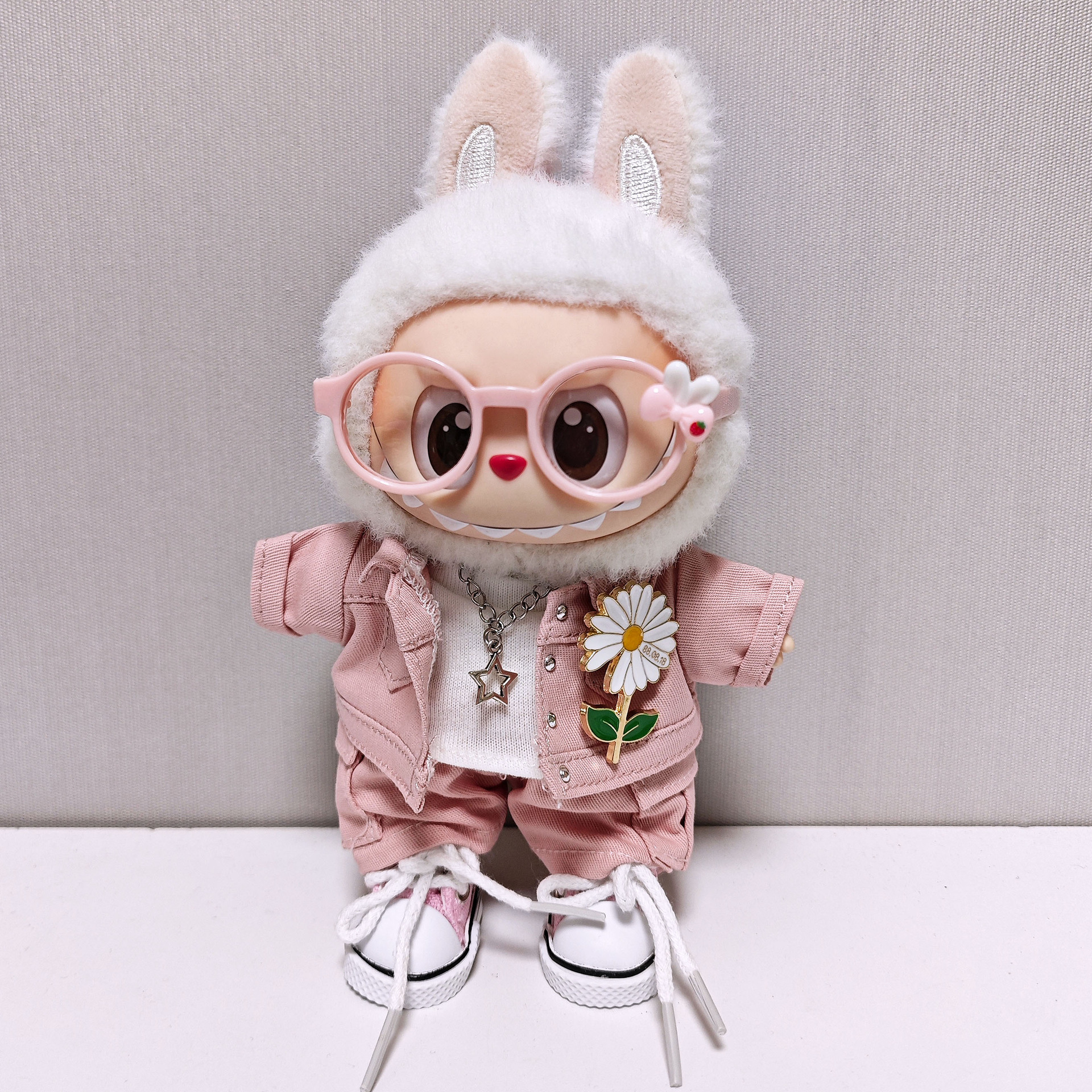 Labubu Pink Denim Jacket Outfi - Street Fashion Jacket 评论和价格