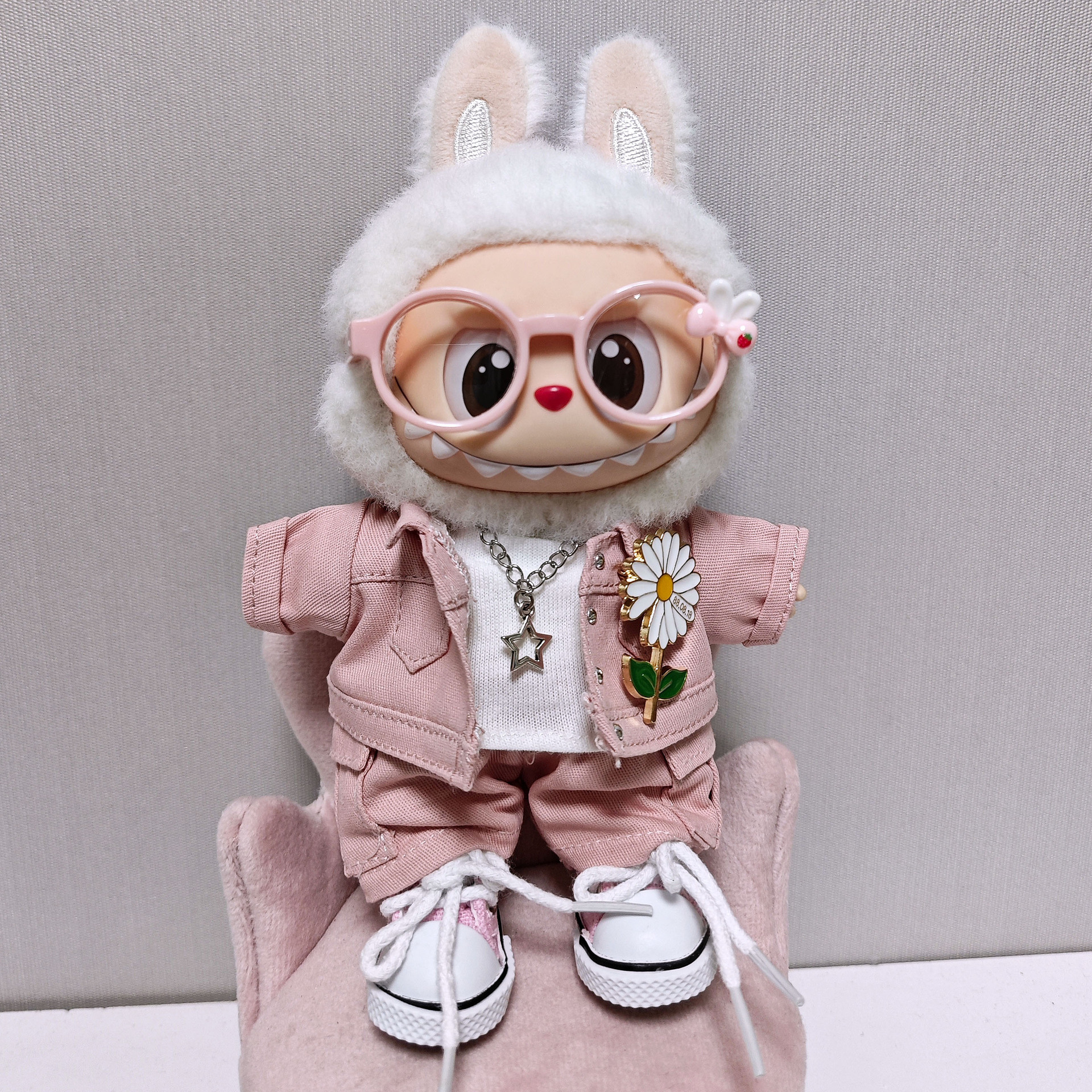 Labubu Pink Denim Jacket Outfi - Street Fashion Jacket 评论和价格