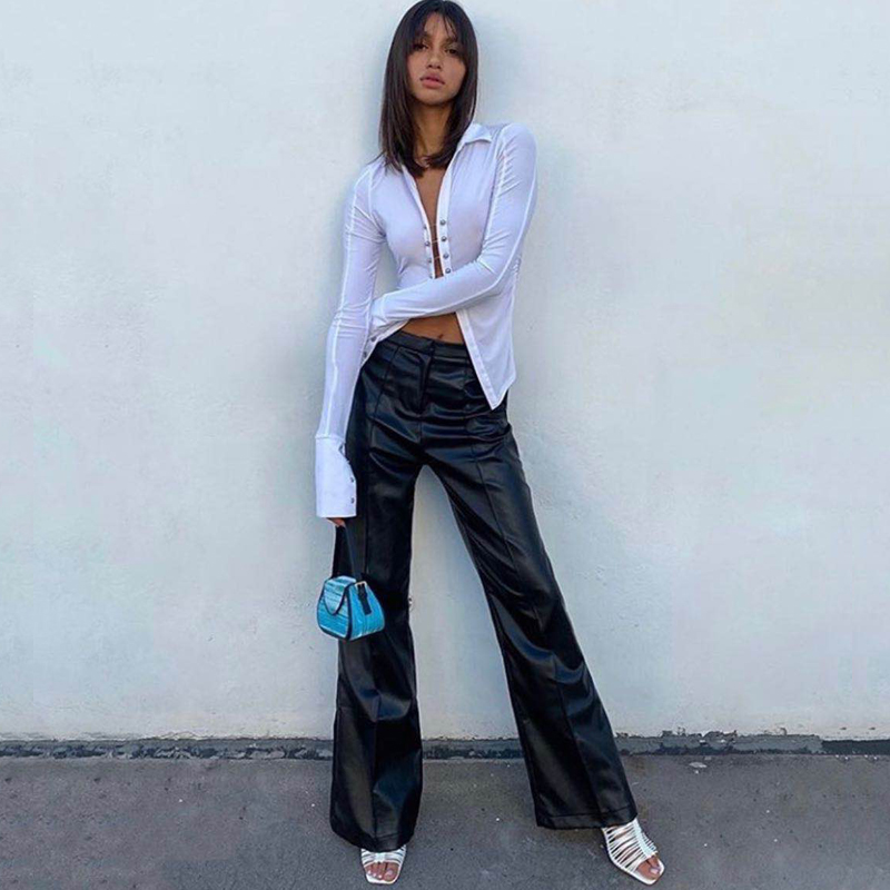 Eco-Friendly Leather Pants Hig - Street Fashion Week 评论和价格