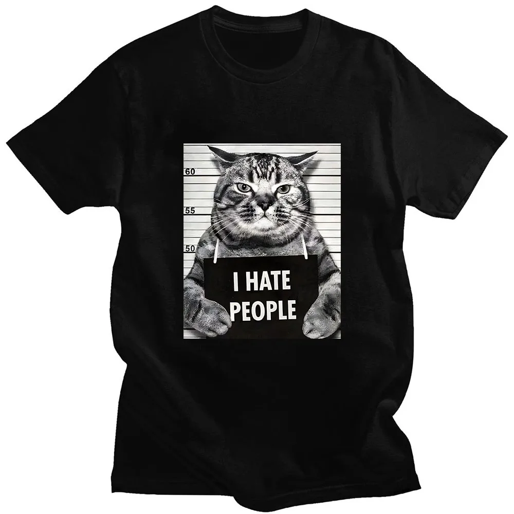Asian sizeI Meow Print T-shirt - Street Fashion Asian 评论和价格