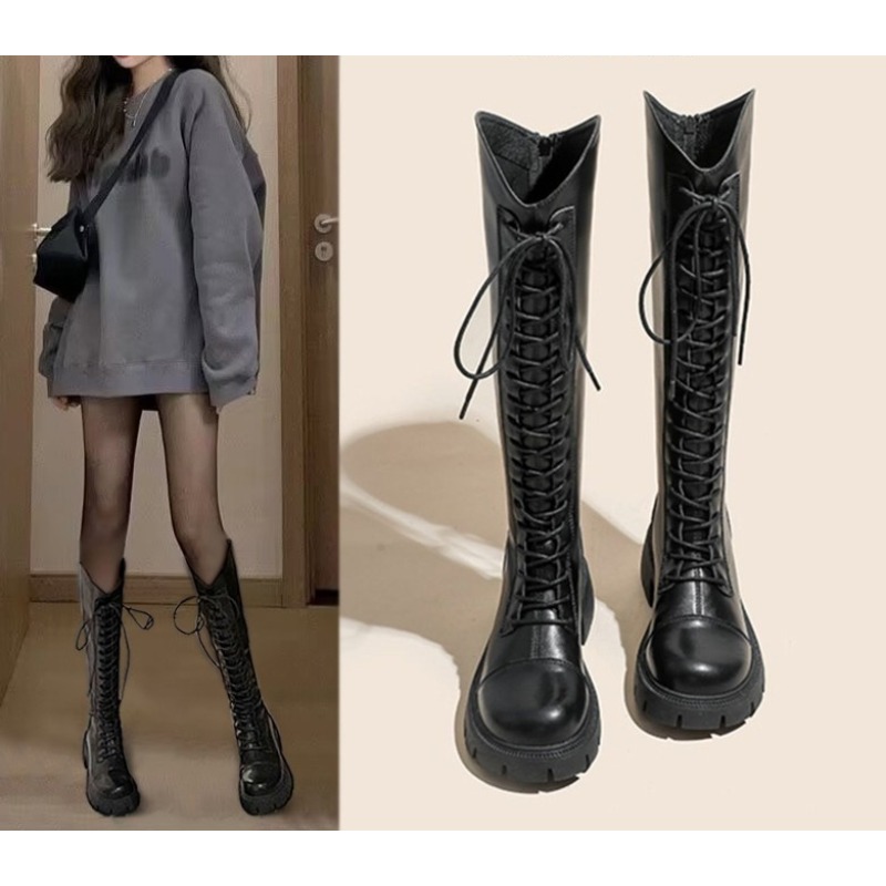 Winter Platform Cross Lace Up  - Street Fashion Female 评论和价格