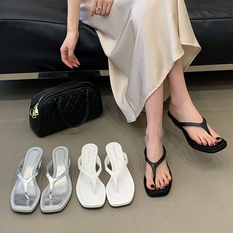 Silver Fashion Square Toe Wedg - Street Fashion Female 评论和价格