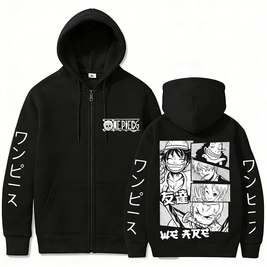 One Piece Anime Hoodie Zip Up  - Graphic Hoodie Streetwear 评论和价格