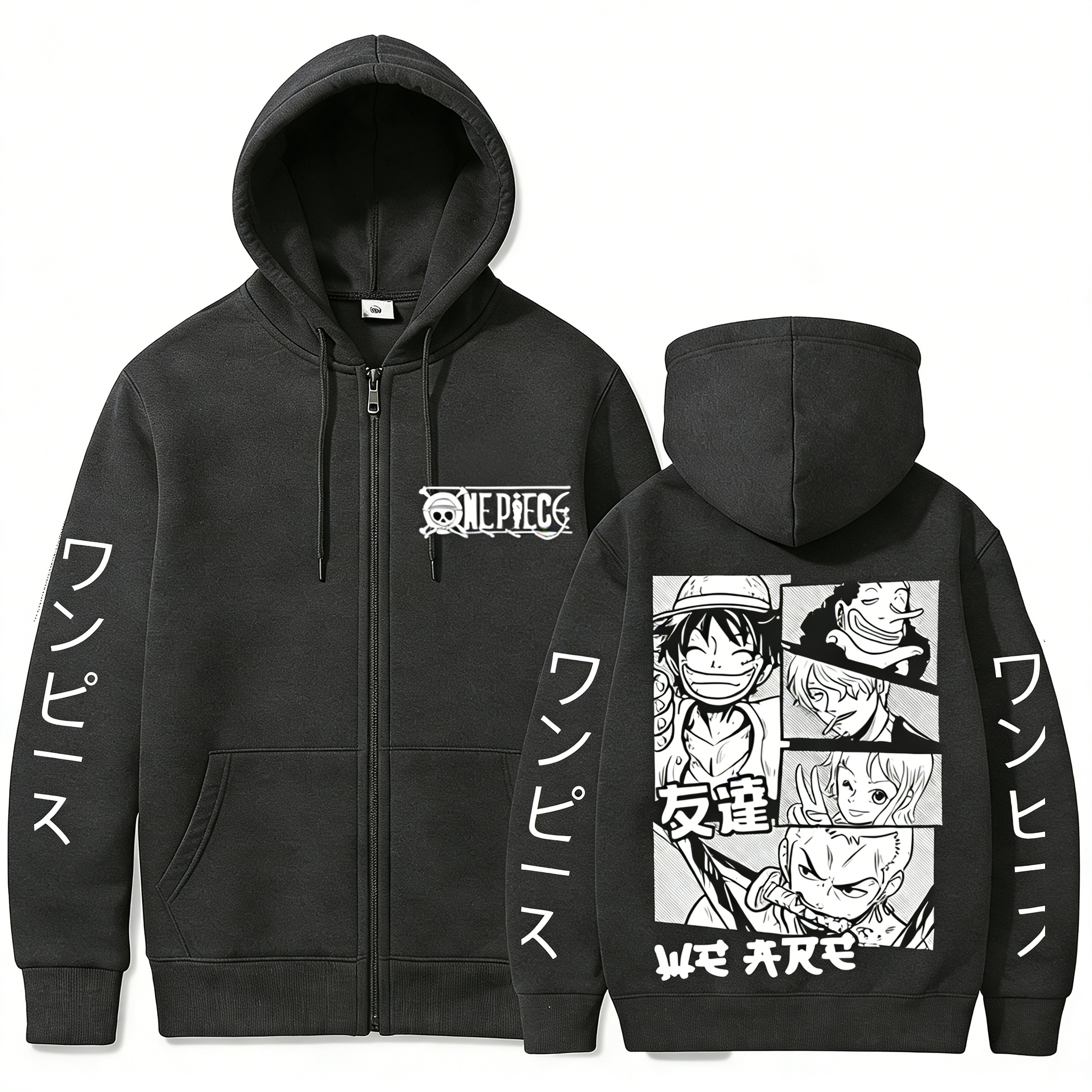 One Piece Anime Hoodie Zip Up  - Graphic Hoodie Streetwear 评论和价格