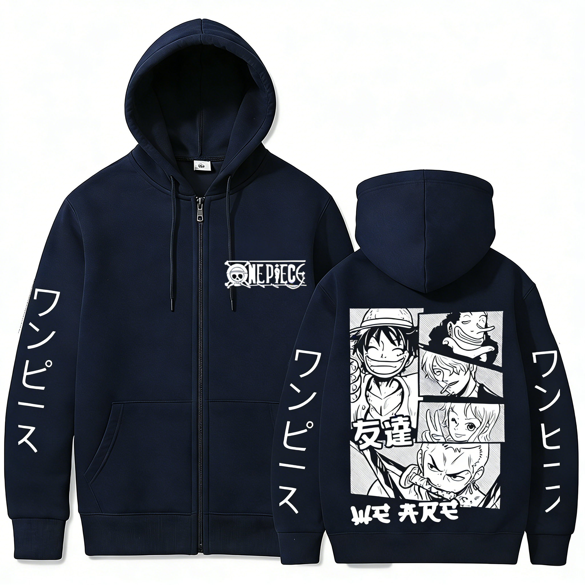 One Piece Anime Hoodie Zip Up  - Graphic Hoodie Streetwear 评论和价格