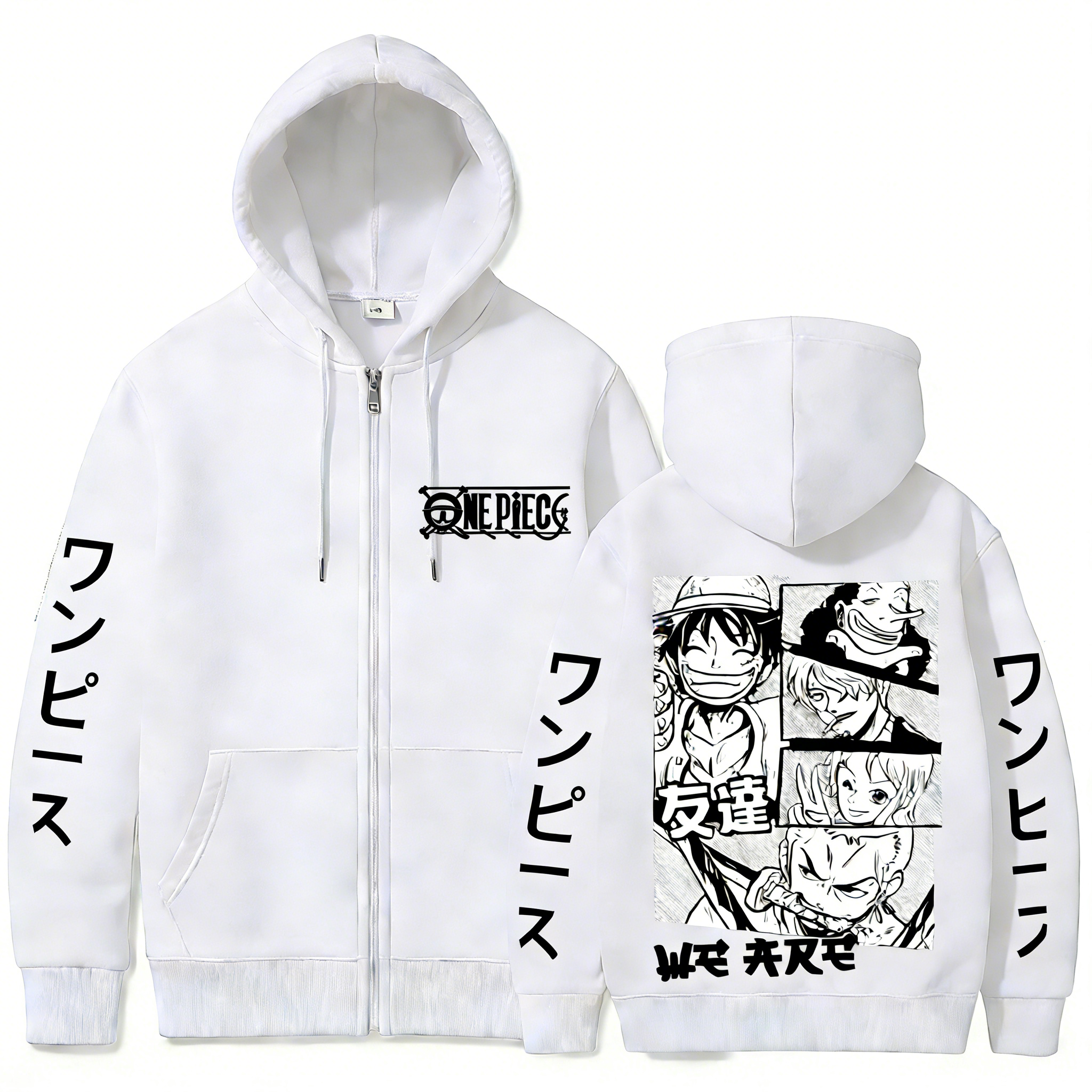 One Piece Anime Hoodie Zip Up  - Graphic Hoodie Streetwear 评论和价格
