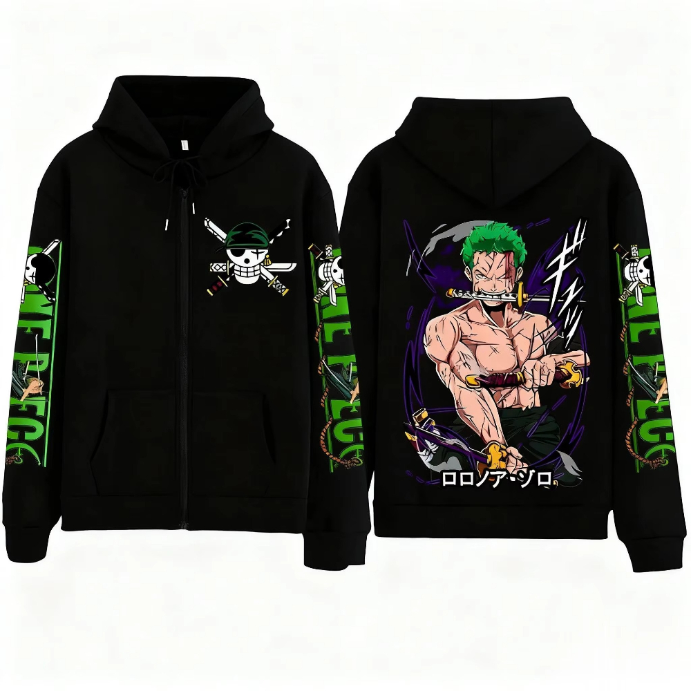Streetwear One Piece Zoro Anim - Graphic Hoodie Streetwear 评论和价格