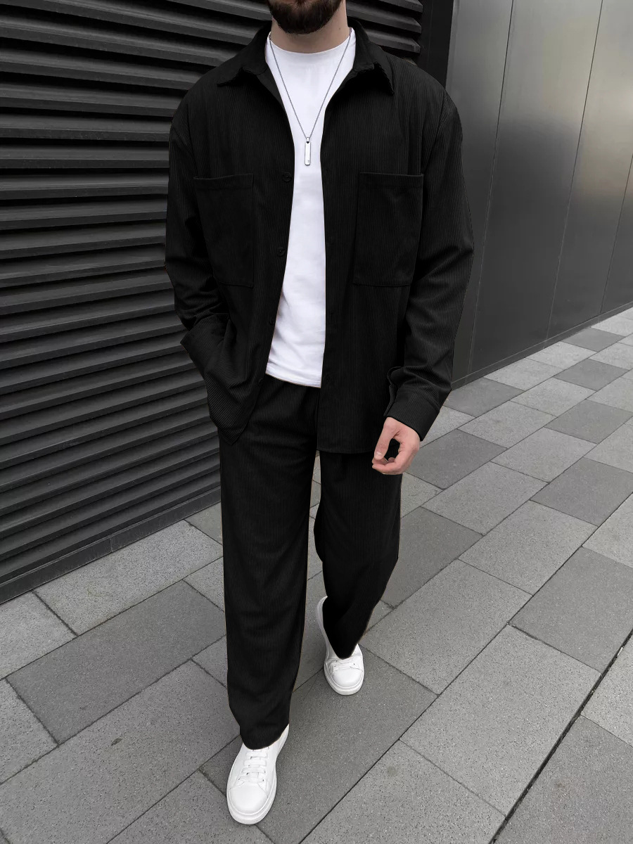 Men's corduroy two-piece outfi - Street Fashion Style 评论和价格