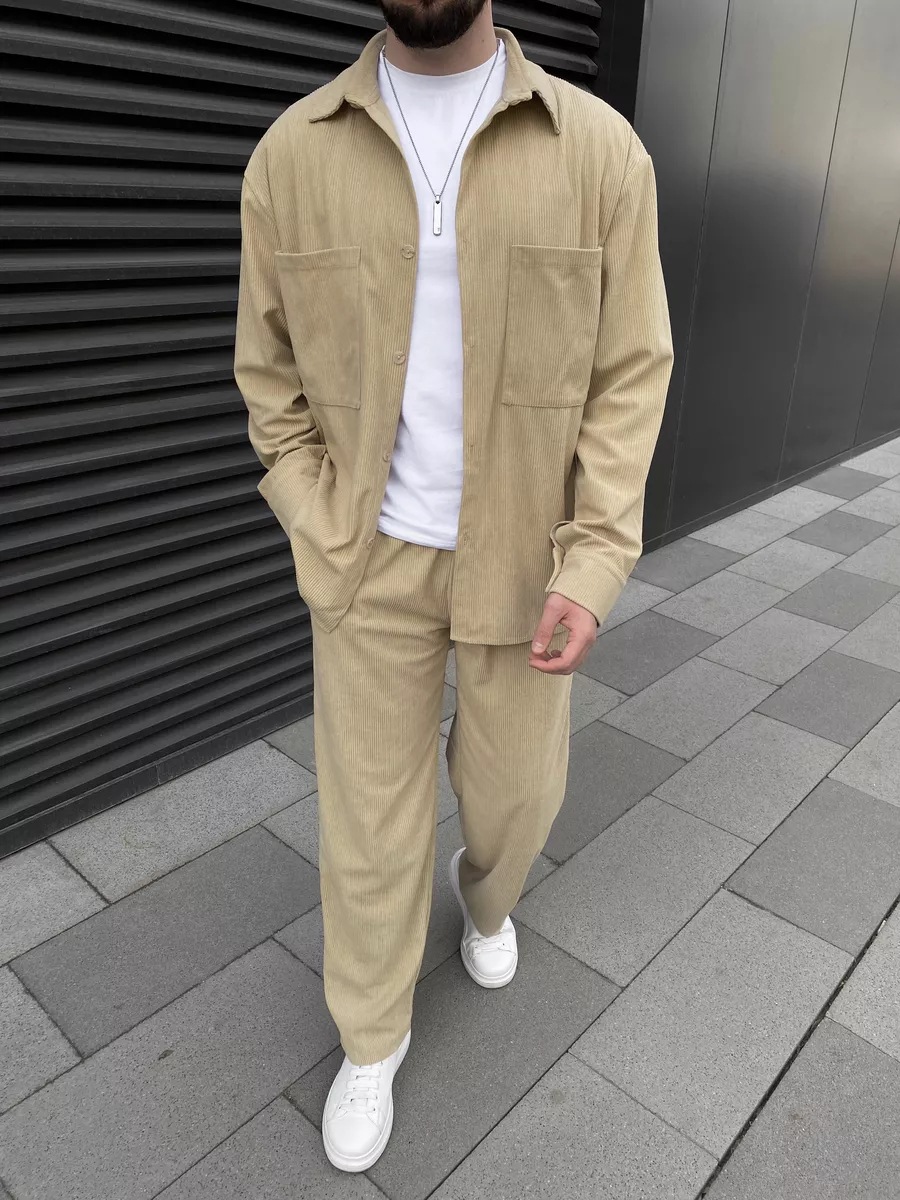 Men's corduroy two-piece outfi - Street Fashion Style 评论和价格