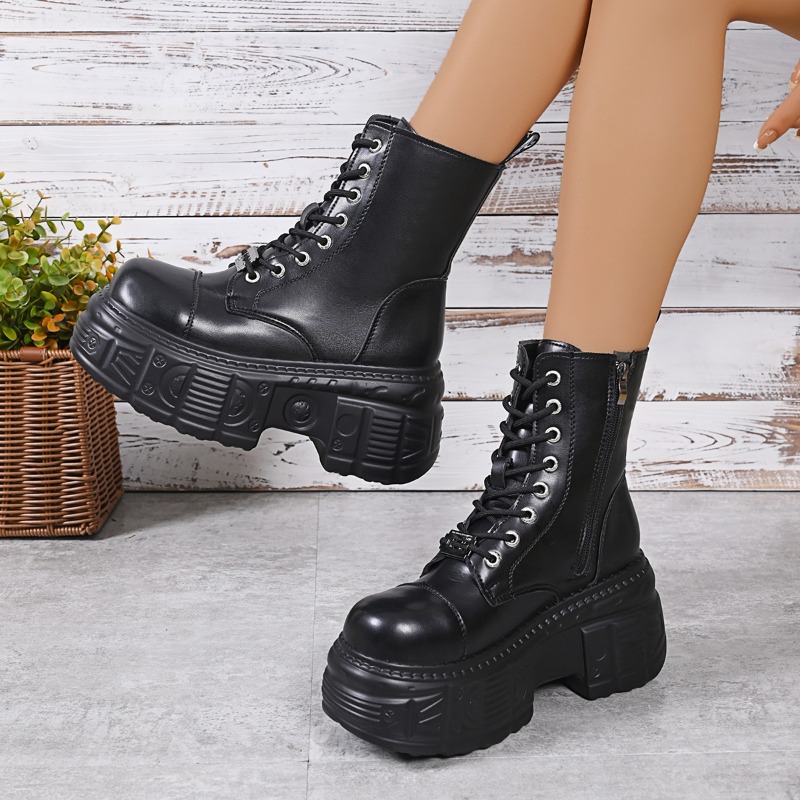 2025 New Women Punk Boots Plat - Street Fashion Female 评论和价格