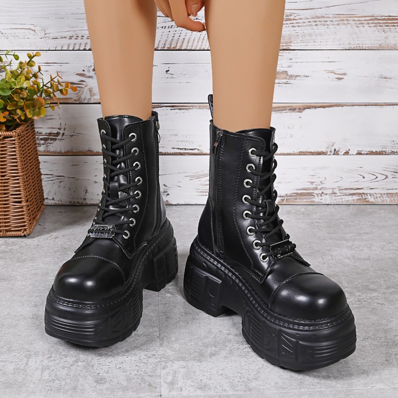 2025 New Women Punk Boots Plat - Street Fashion Female 评论和价格
