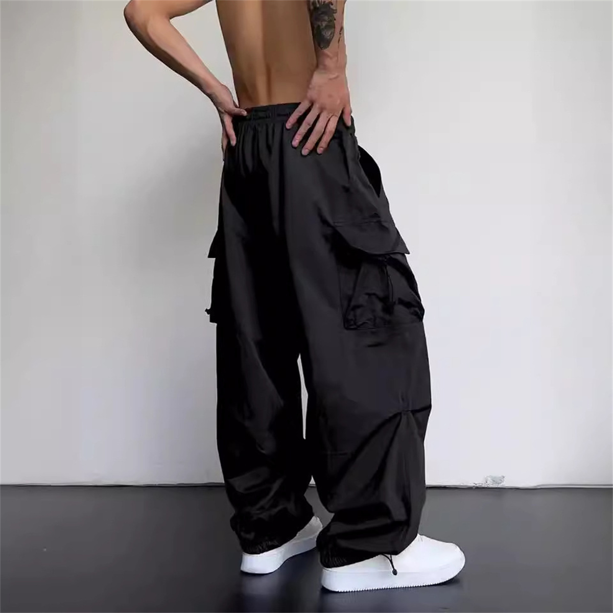 Black Men's Hip Hop Cargo Pant - Techwear Pants Tactical 评论和价格