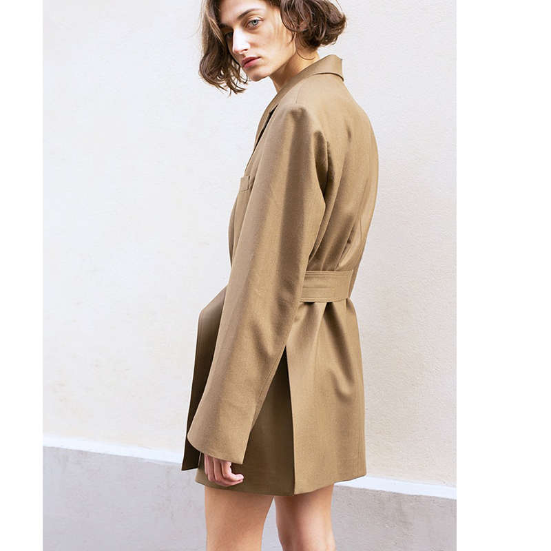 Chic Khaki Midi Suit Dress Fas - Street Fashion Week 评论和价格