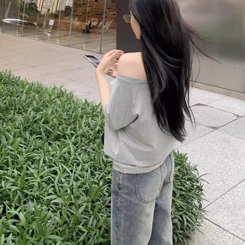 Summer Female T-shirts Off Sho - Street Fashion Korean Girl 评论和价格