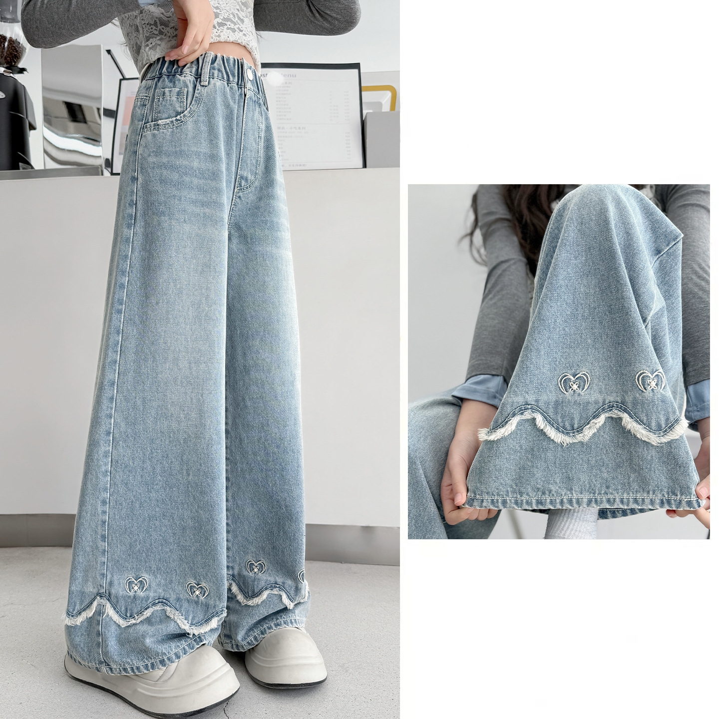 Korean Child Fashion Jeans tro - Street Fashion Korean Girl 评论和价格