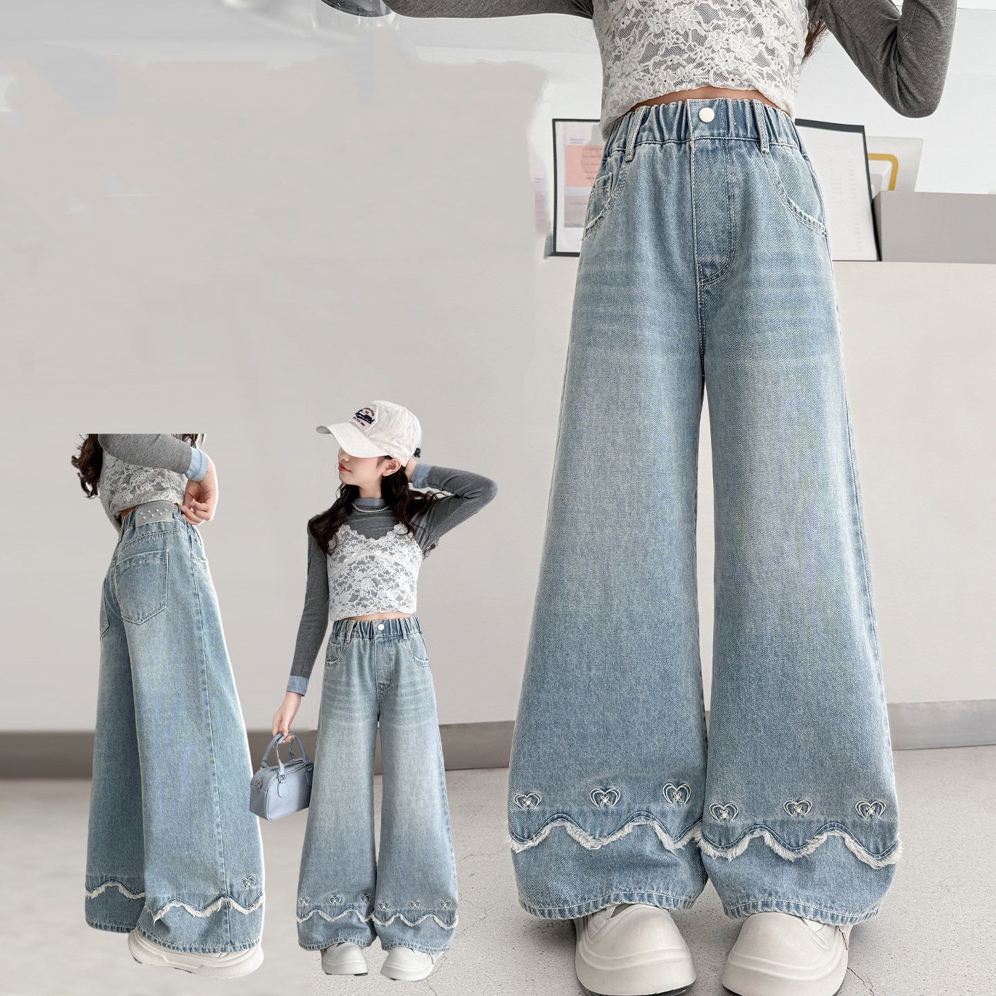 Korean Child Fashion Jeans tro - Street Fashion Korean Girl 评论和价格