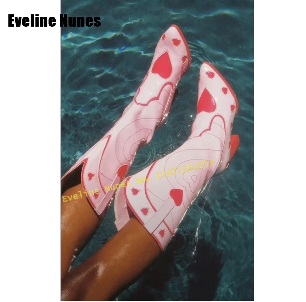 Pink Heart Space Cowgirl Boots - Street Fashion Female 评论和价格