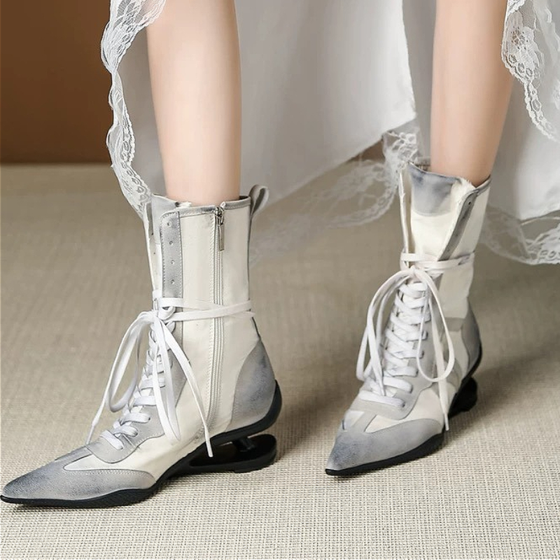 Pointed Toe Cross-tied Designe - Street Fashion Female 评论和价格