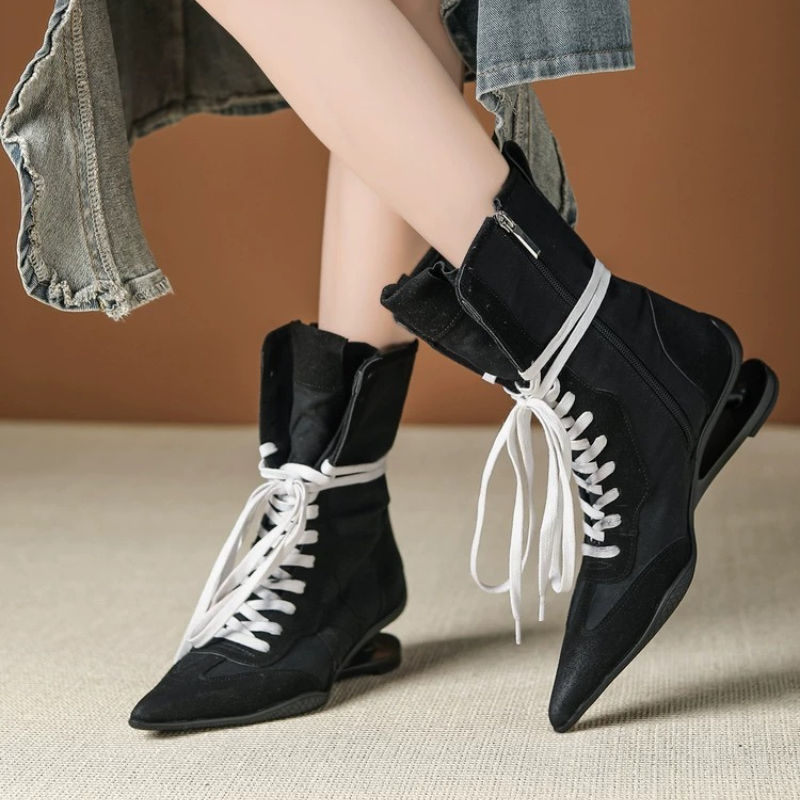Pointed Toe Cross-tied Designe - Street Fashion Female 评论和价格