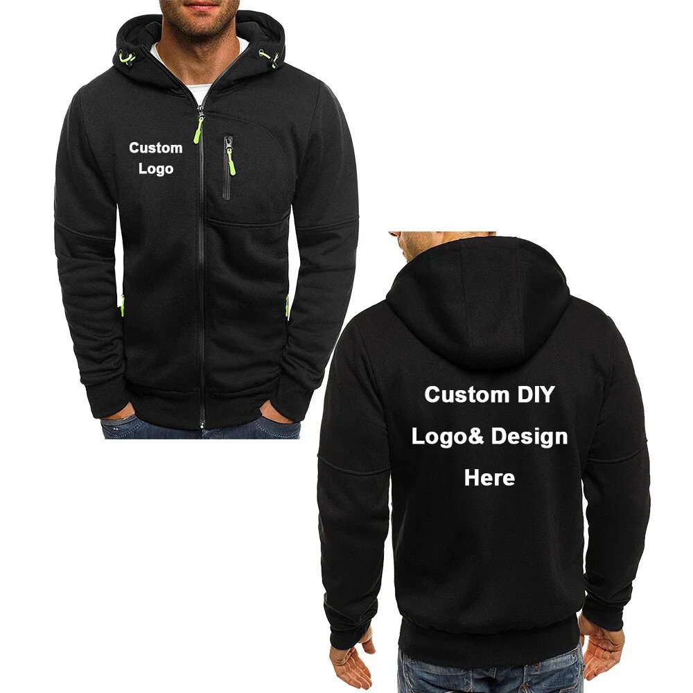 Trendy new men's hooded zipper - Street Fashion Logo 评论和价格