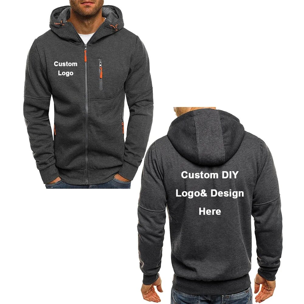 Trendy new men's hooded zipper - Street Fashion Logo 评论和价格