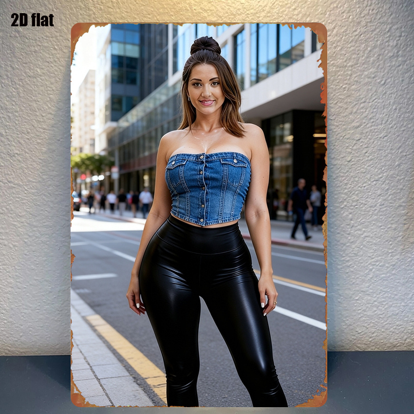 HD Metal Wall Art Poster Hot S - Street Fashion Pose 评论和价格