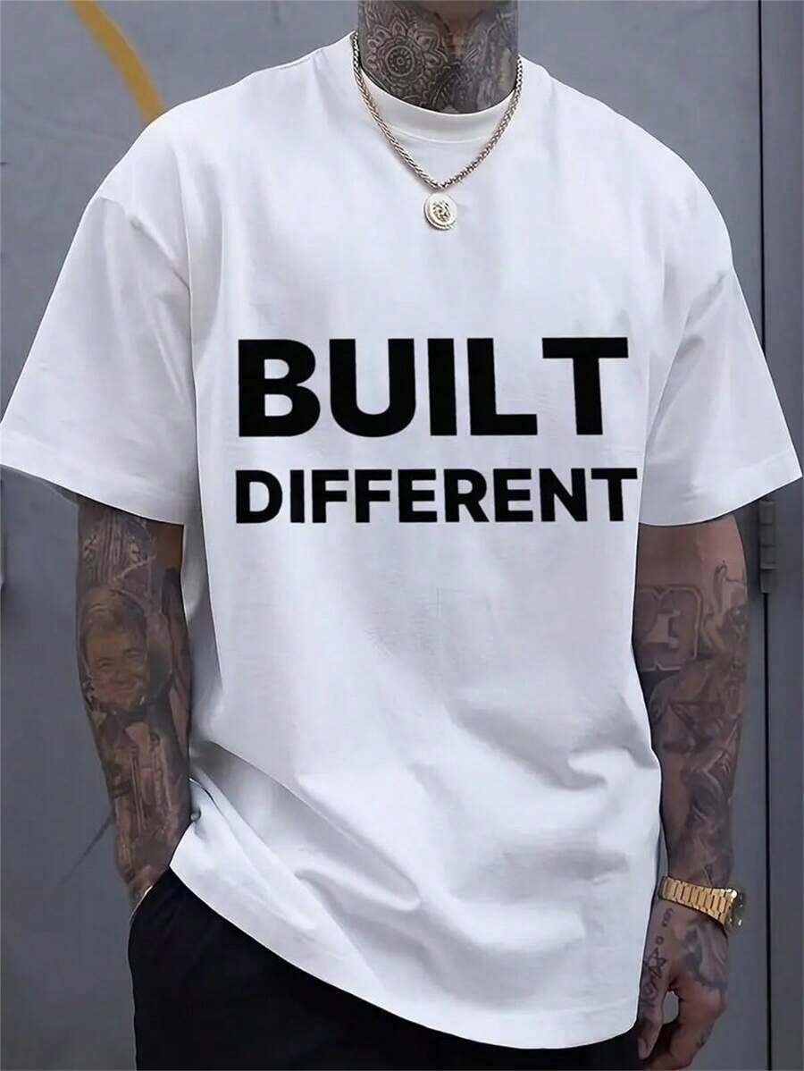 Men's Soft Cotton T-Shirt, Cla - Street Fashion Logo 评论和价格